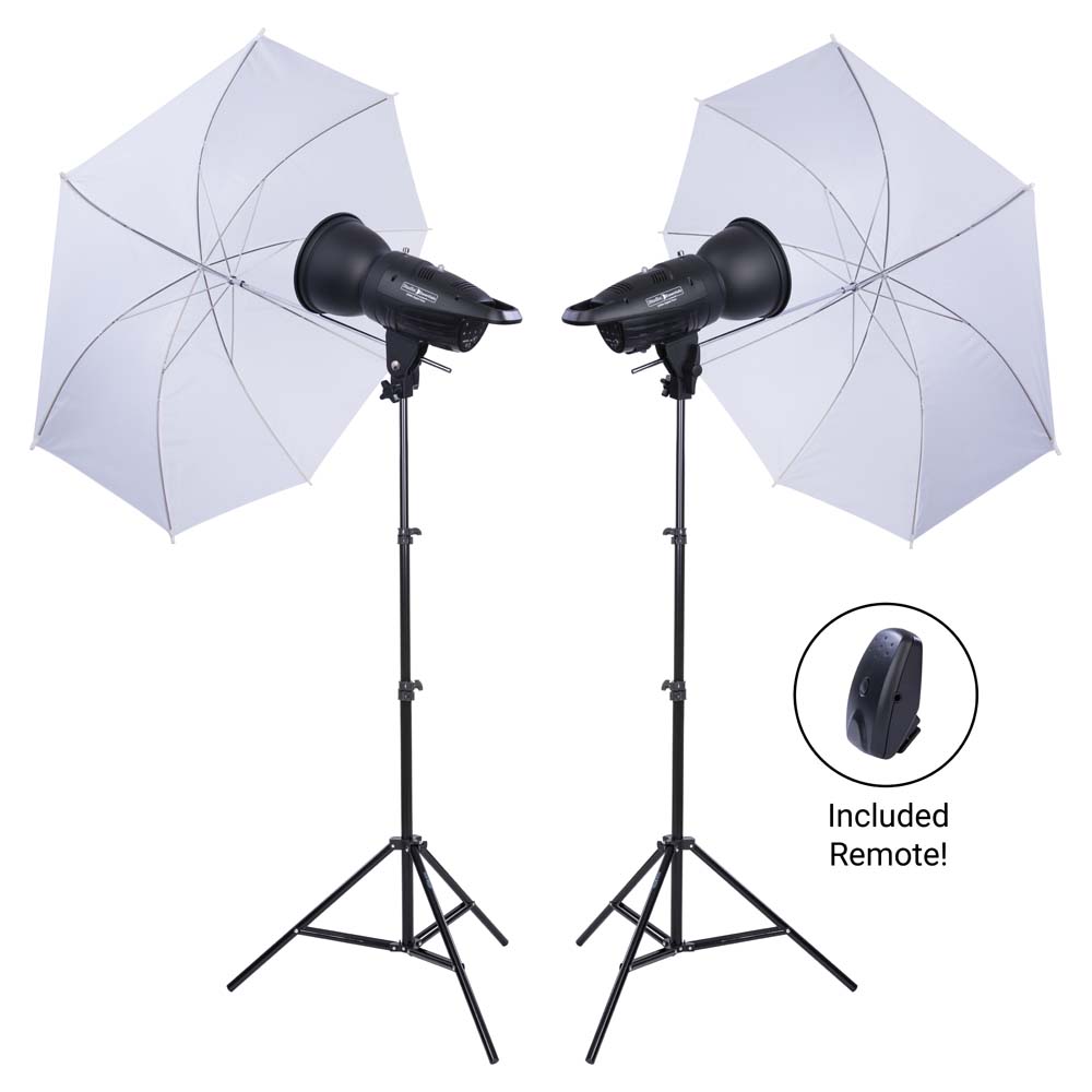 Studio Essentials 200Ws Two-Light Umbrella Kit photo