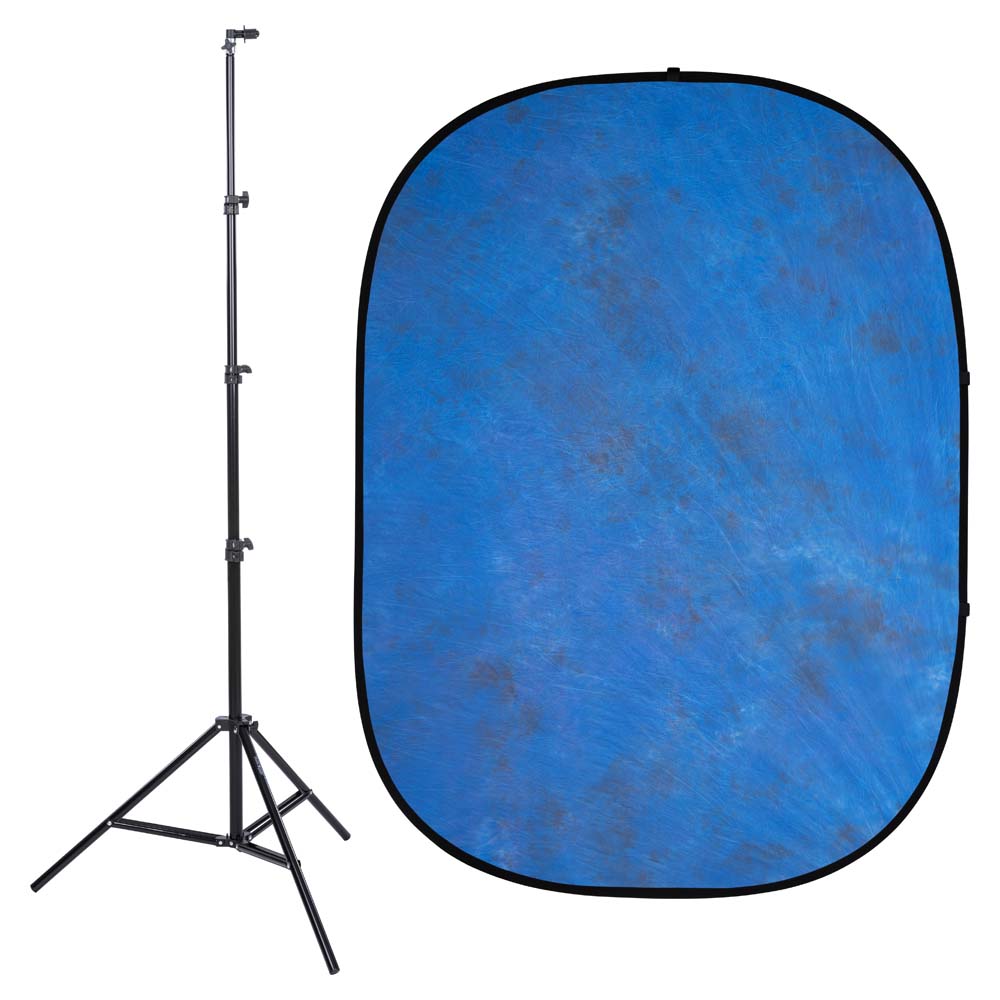 Studio Essentials Pop-Up Background Kit – Blue Muslin photo