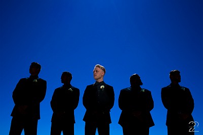 Dark silhouette groomsmen