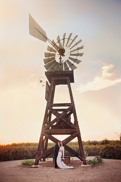 Windmill wedding portrait