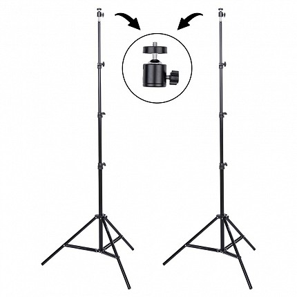 2 – Studio Essentials 7’6″ Value Stands with Ball Heads & Bag image