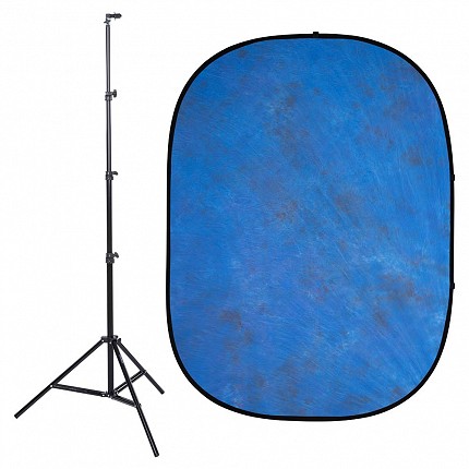 Studio Essentials Pop-Up Background Kit – Blue Muslin image