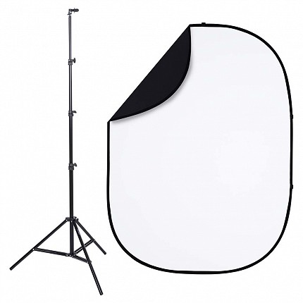 Studio Essentials Pop-Up Reversible Background Kit – Black / White image