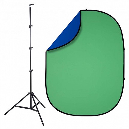 Studio Essentials Pop-Up Reversible Background Kit – Chroma Green / Blue image